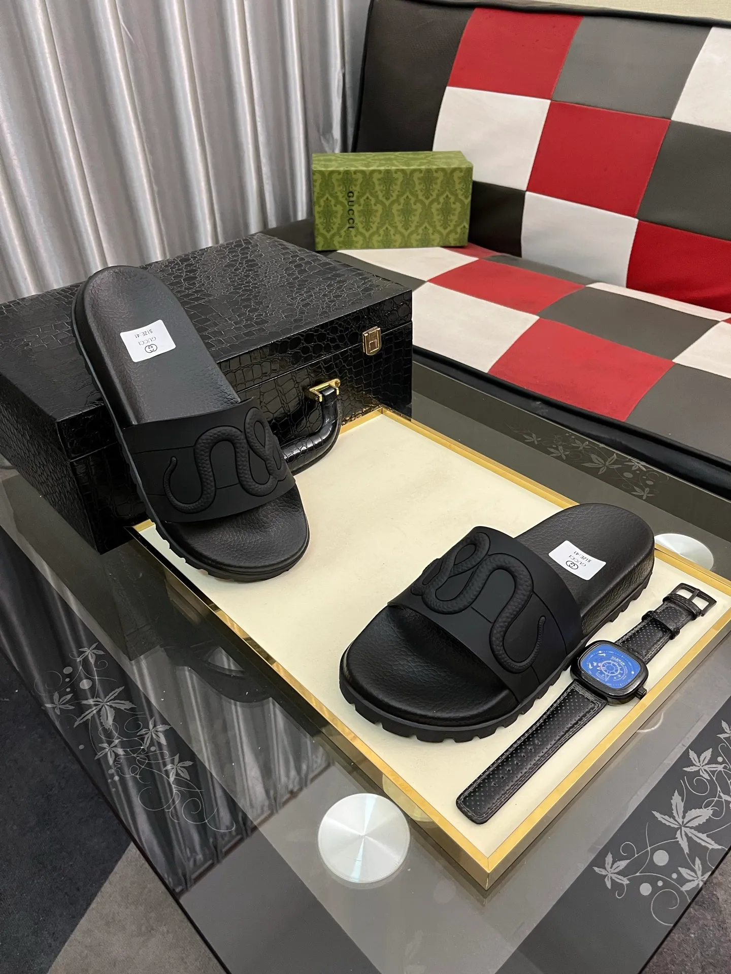 Men's men's shoes💰260⌚️⌚️ＧＵＣＣＩ.Gucci.Official website 1:1 popular slippers hot sale! Original original material 🩴 SIZE: 38-46 (45.46 non-refundable)
